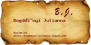 Bogdányi Julianna névjegykártya